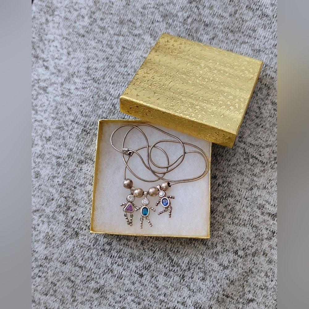 Sterling Silver (925) Birthstone Baby-Charm Necklace